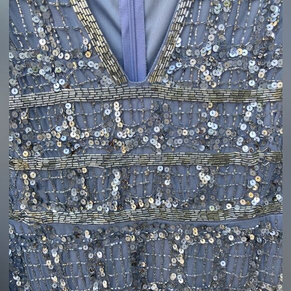 Mac Duggal Beaded Sleeveless Tea Length Sheath Dress size 12 NWT - Picture 7 of 11